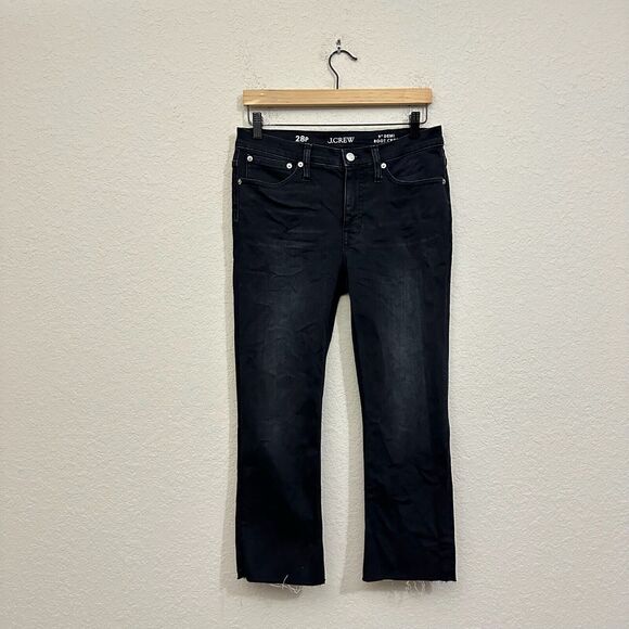 J. CREW 9" Demi Boot Crop Jeans Raw Hem in Charcoal Wash #BK645 - Picture 1 of 16
